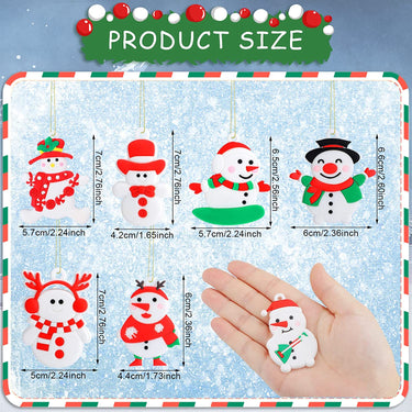 32 Pcs Christmas Winter Snowmen Ornaments Christmas Snowman Hanging Ornaments Snowman Tree Ornaments Christmas Snowman Decorations for Kids Gift Holiday Stocking Stuffers Calendar Decor